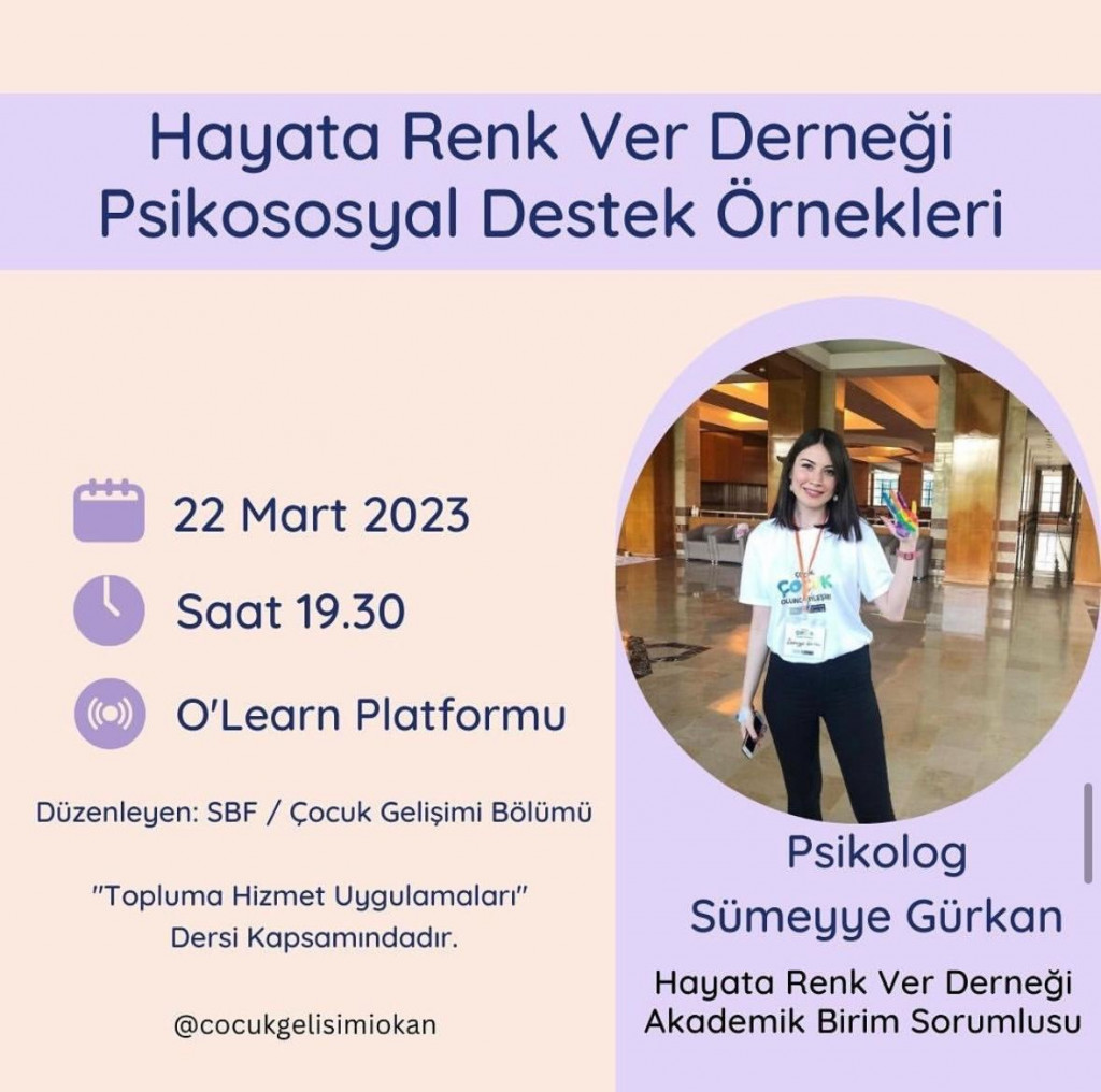 Hayata Renk Ver Derneği: Psikososyal Destek Örnekleri