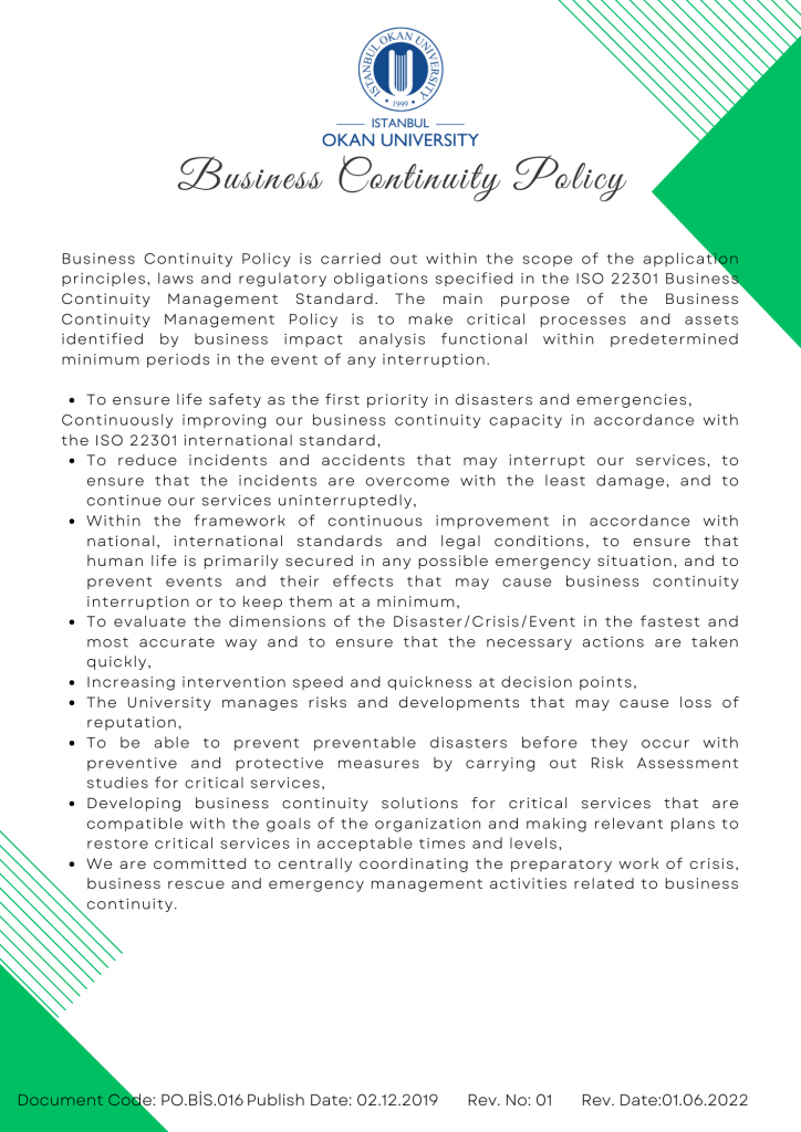 Business Continuity Policy